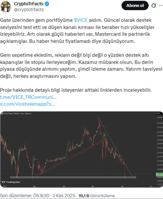 VICE Token Skandalı: Türk Influencerlarının Pazarlama Paylaşımları ve Zincir Üstü İddialar